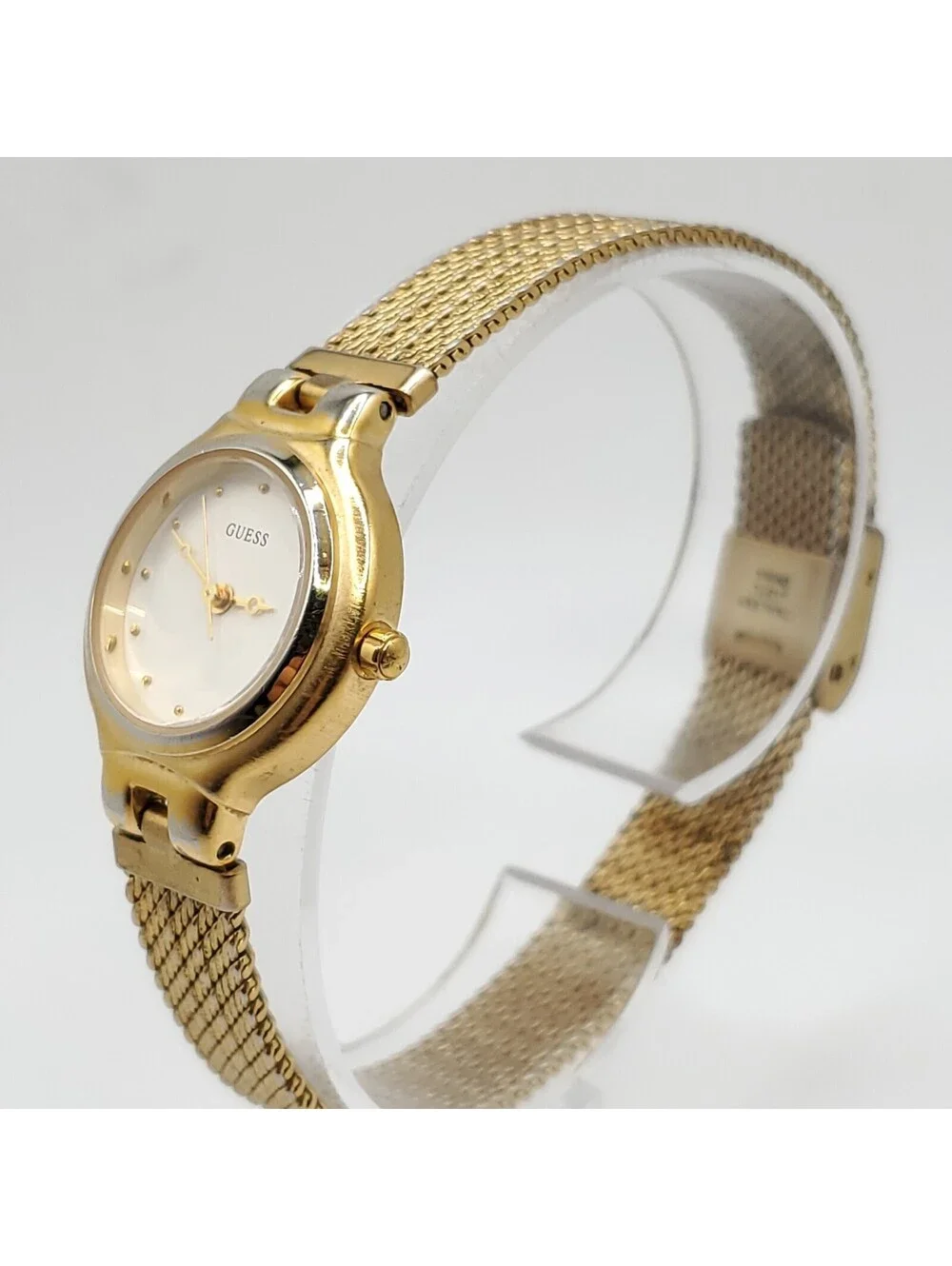 Guess Watch Women 23mm Gold Tone Adjustable Band New Battery